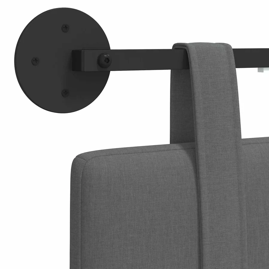 Tête de lit suspendue Avec lumière LED Gris foncé Tissu - 8
