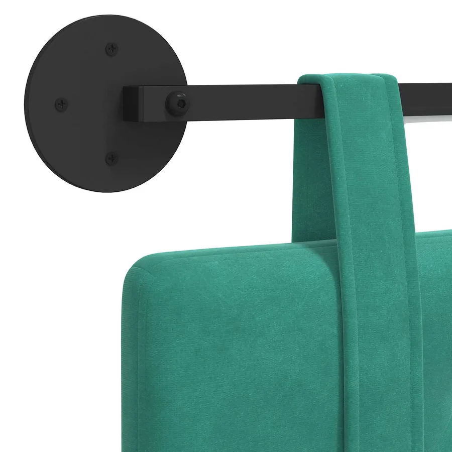 Tête de lit suspendue Avec lumière LED Turquoise Velours - 10