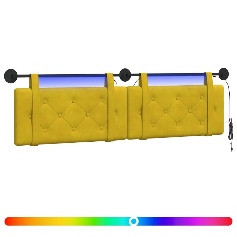 Tête de lit suspendue Avec lumière LED Jaune Velours - 2