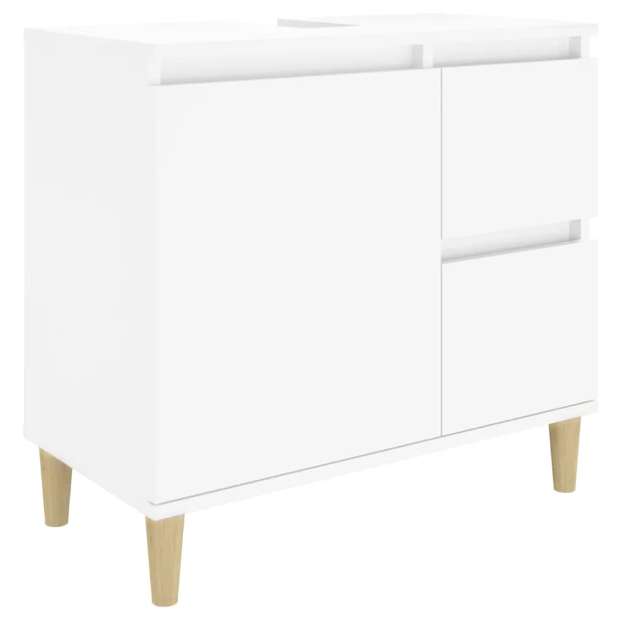 Ensemble d'armoires salle de bain 3 pcs blanc bois d'ingénierie - 5