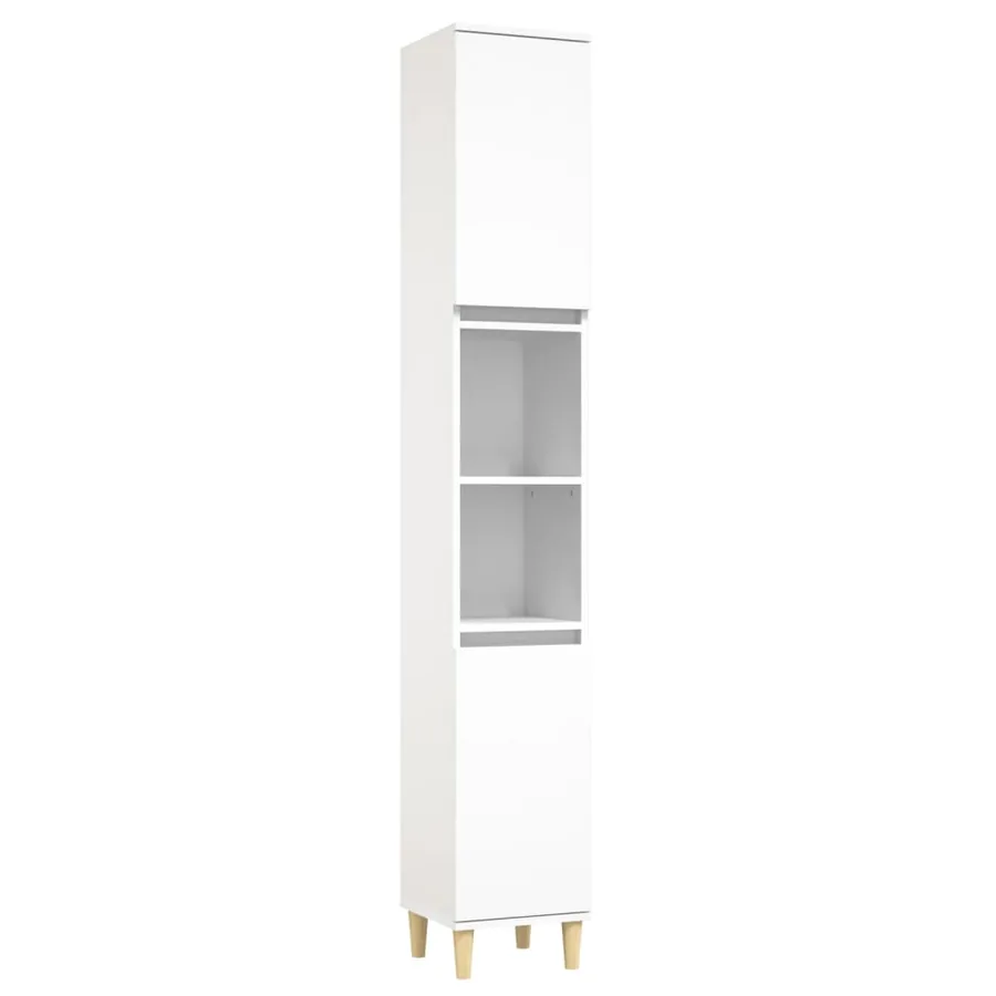 Ensemble d'armoires salle de bain 3 pcs blanc bois d'ingénierie - 6