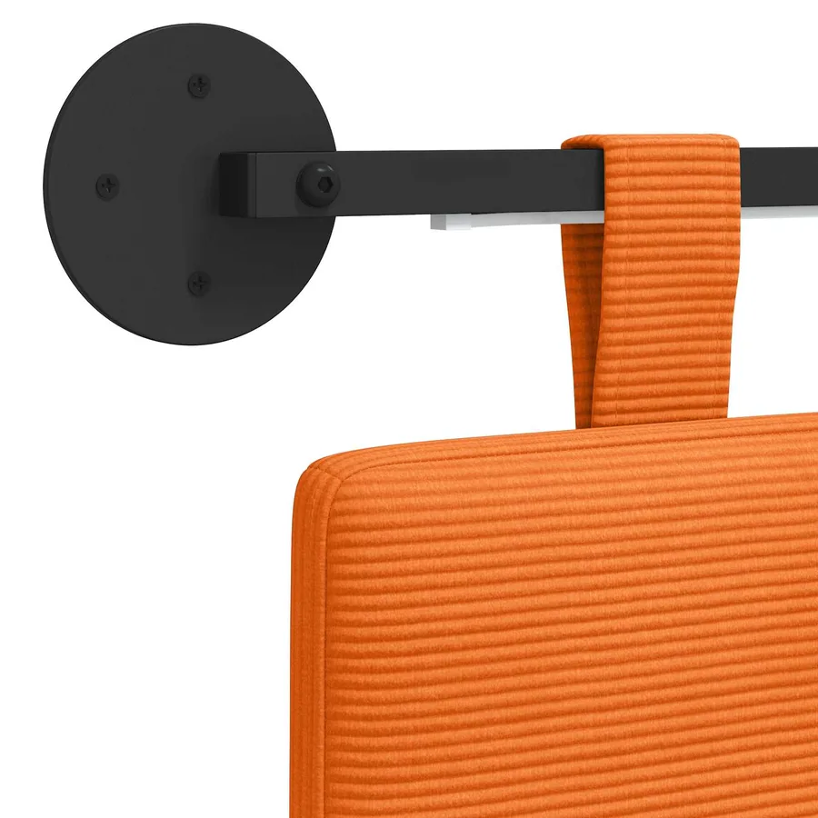 Tête de lit suspendue Orange Tissu en velours côtelé - 10