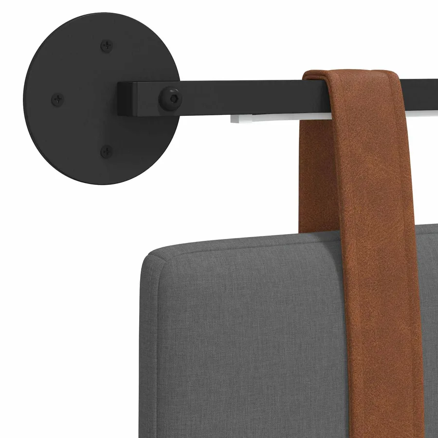Tête de lit suspendue Avec lumière LED Gris foncé PU antique - 8