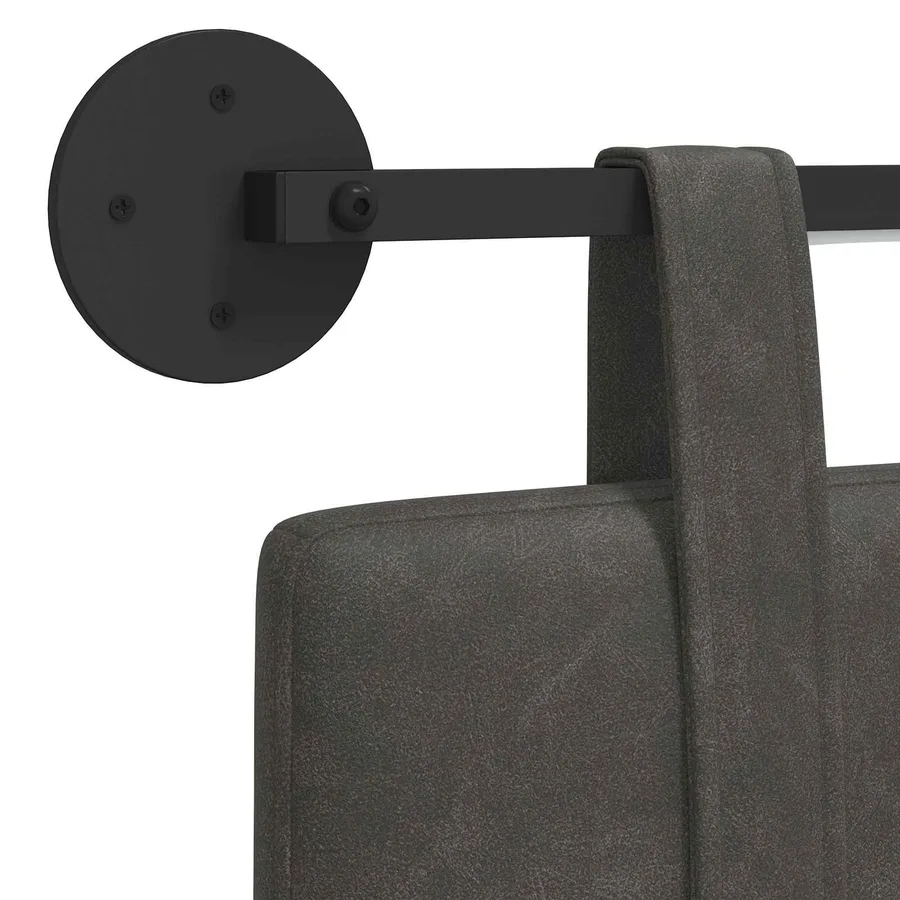 Tête de lit suspendue Avec lumière LED Noir PU antique - 8