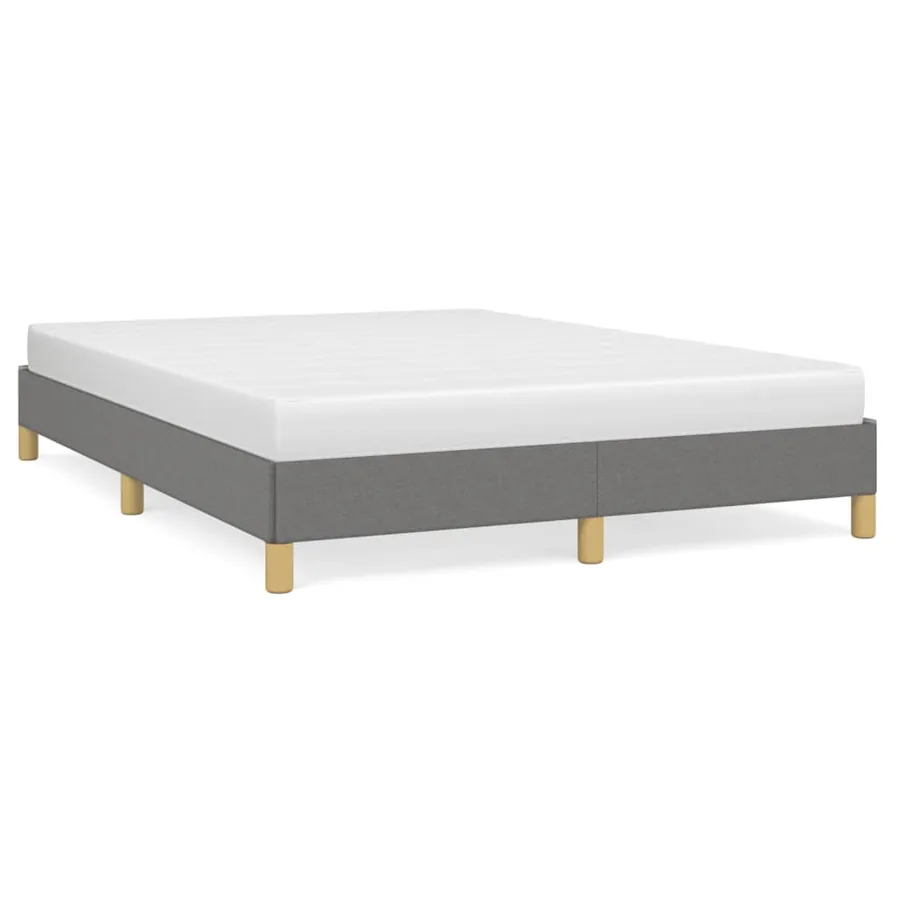 Cadre de lit sans matelas gris foncé 140x200 cm tissu - 2