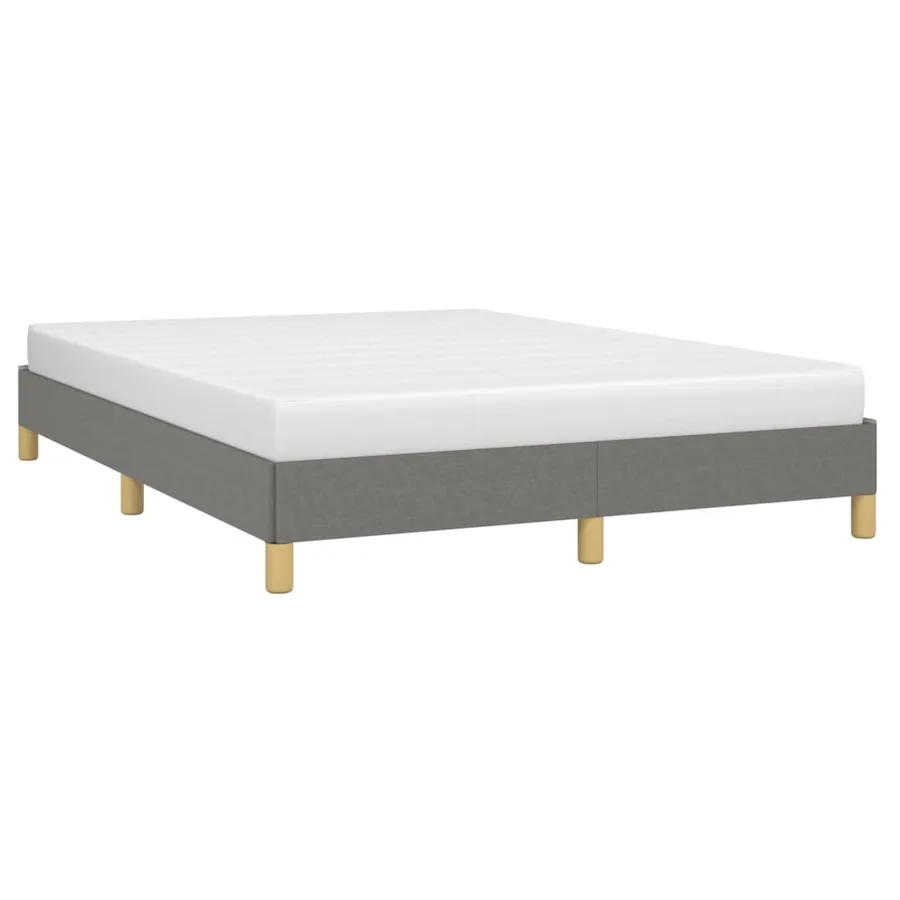 Cadre de lit sans matelas gris foncé 140x200 cm tissu - 3