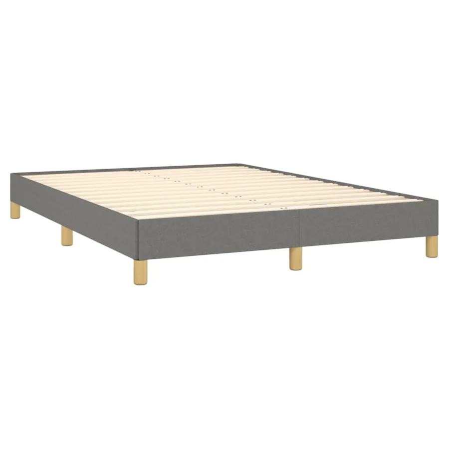 Cadre de lit sans matelas gris foncé 140x200 cm tissu - 4