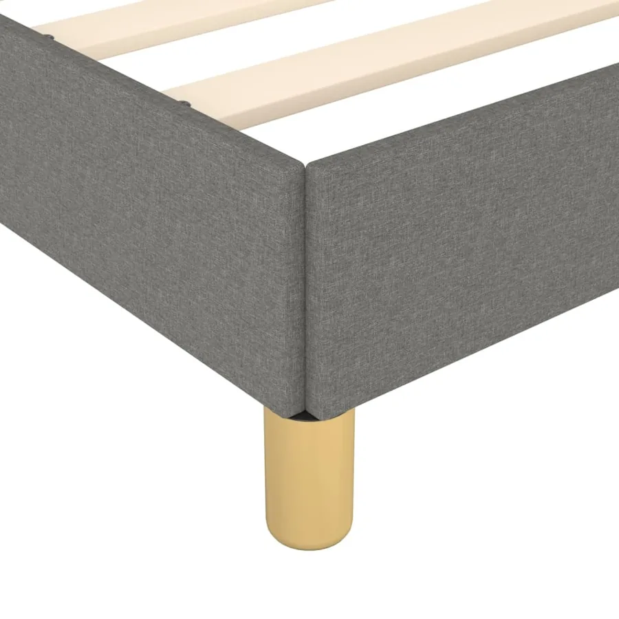 Cadre de lit sans matelas gris foncé 140x200 cm tissu - 7