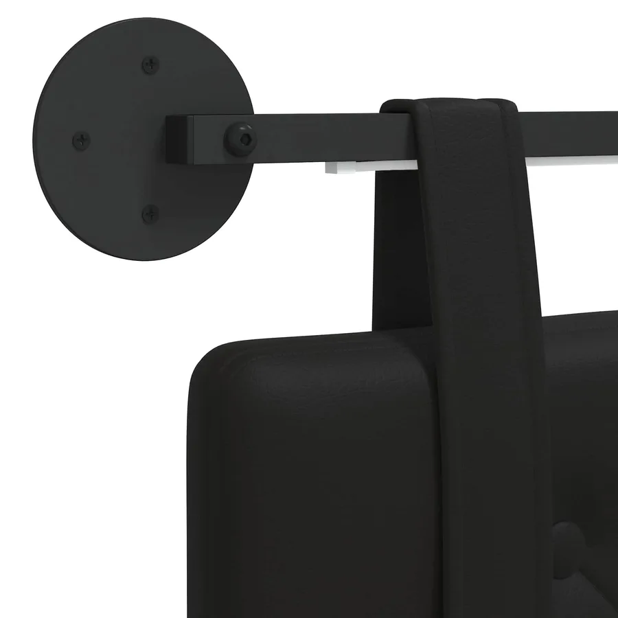 Tête de lit suspendue Avec lumière LED Noir Simili cuir - 10