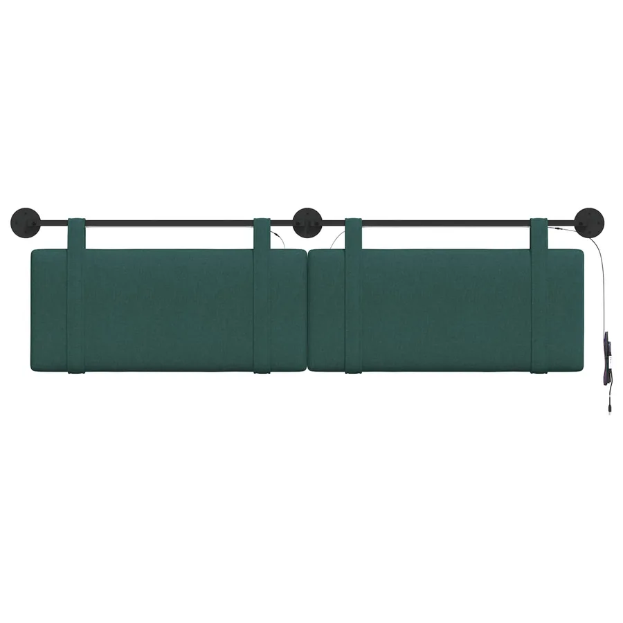 Tête de lit suspendue Avec lumière LED Vert foncé Tissu - 6