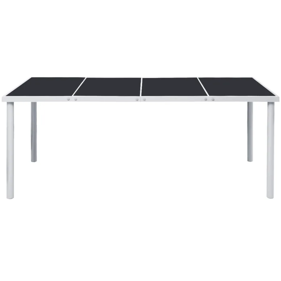 Table de jardin 190x90x74 cm Noir Acier - 2