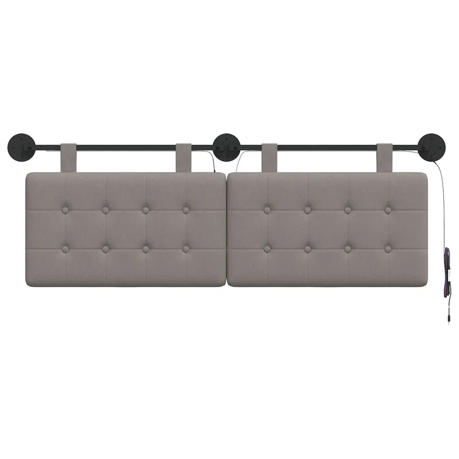 Tête de lit suspendue Avec lumière LED Taupe Tissu - 6