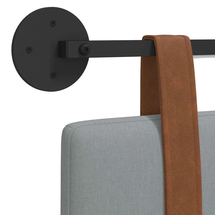 Tête de lit suspendue Avec lumière LED Gris clair PU antique - 8