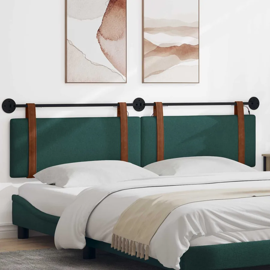 Tête de lit suspendue Avec lumière LED Vert foncé PU antique