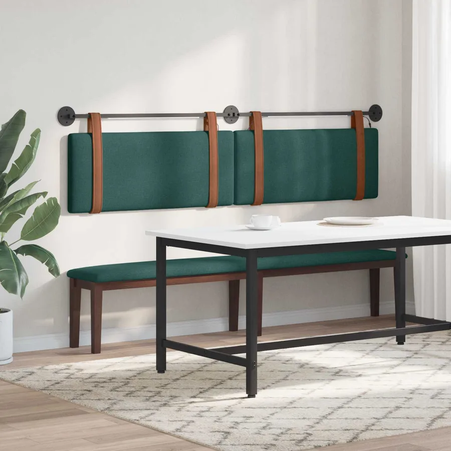 Tête de lit suspendue Avec lumière LED Vert foncé PU antique - 4