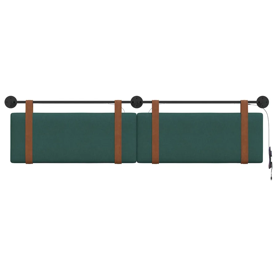 Tête de lit suspendue Avec lumière LED Vert foncé PU antique - 6