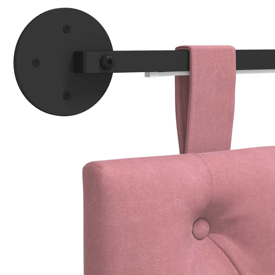 Tête de lit suspendue Avec lumière LED Rose Velours - 10