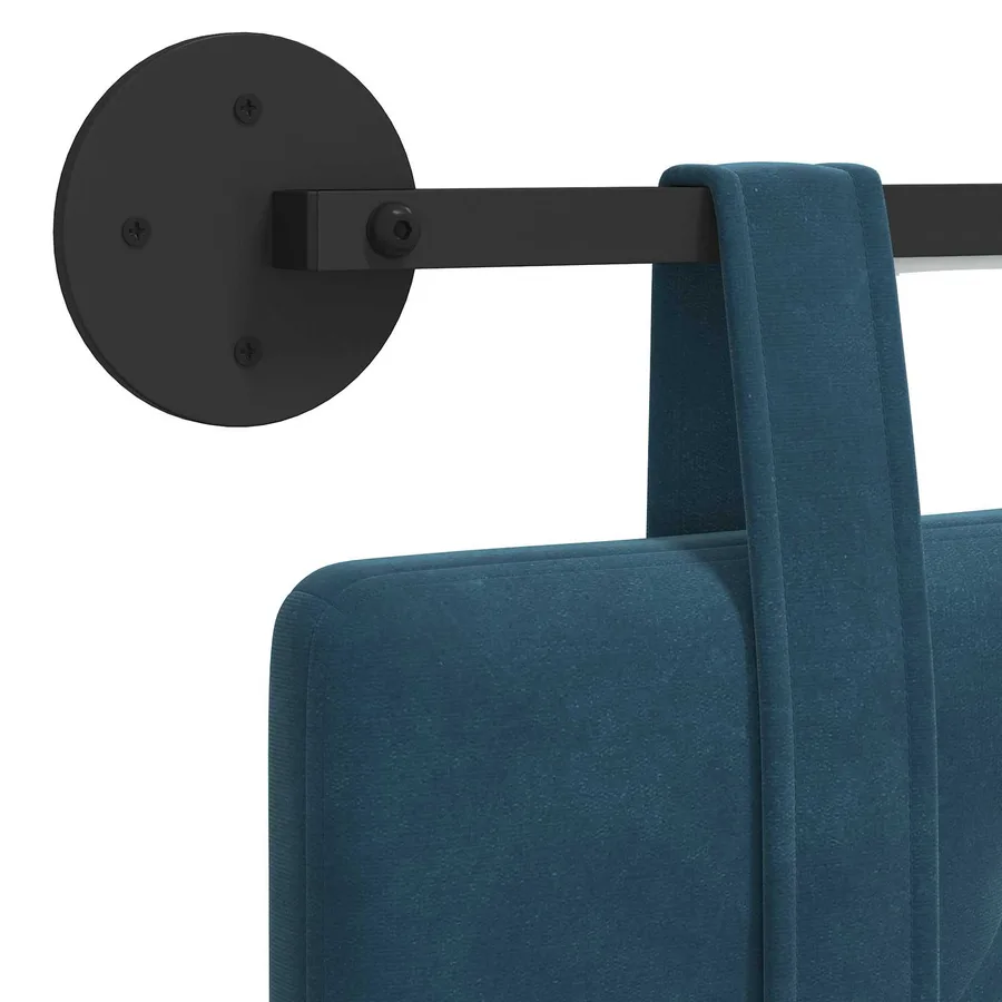 Tête de lit suspendue Avec lumière LED Bleu Velours - 10