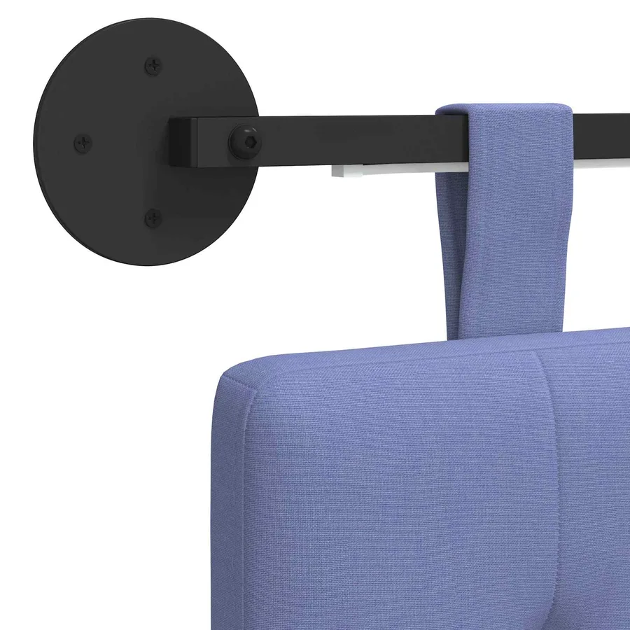 Tête de lit suspendue Avec lumière LED Bleu denim Tissu - 10