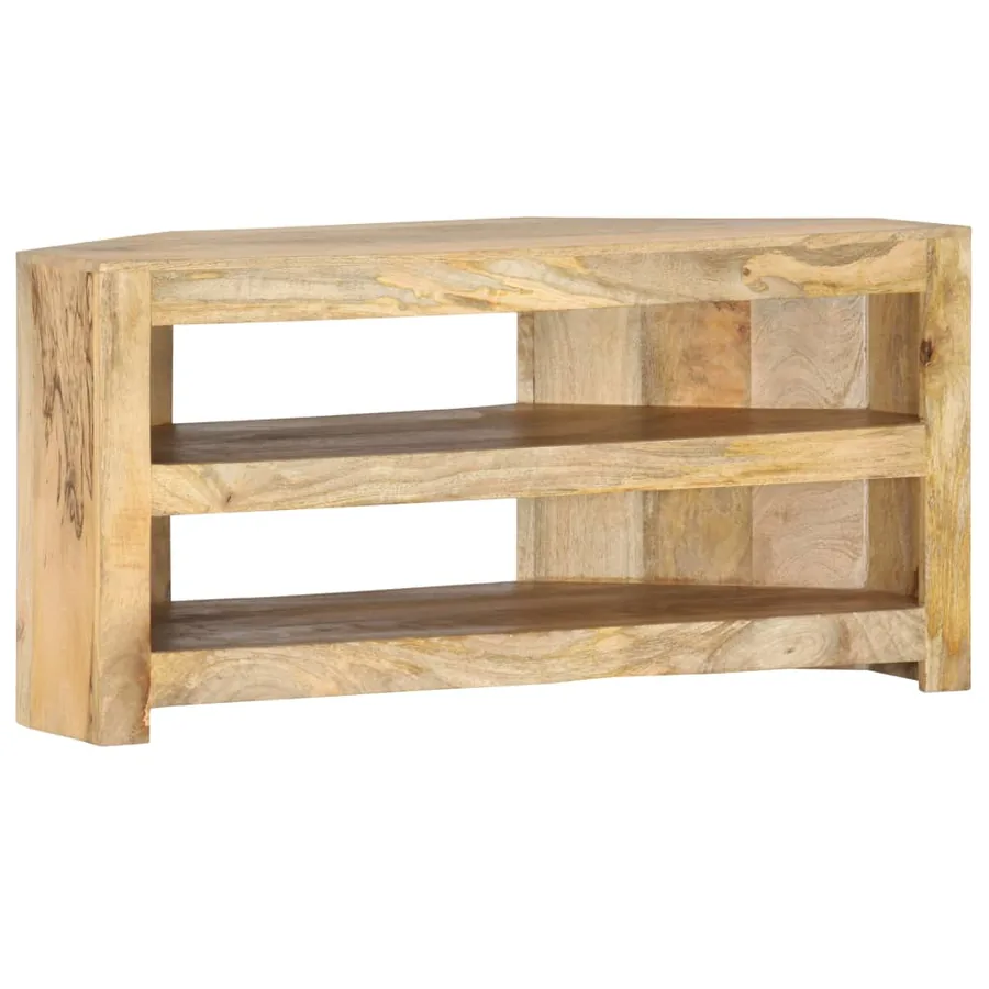 Meuble TV d'angle 90x45x45 cm Bois de manguier solide - 7