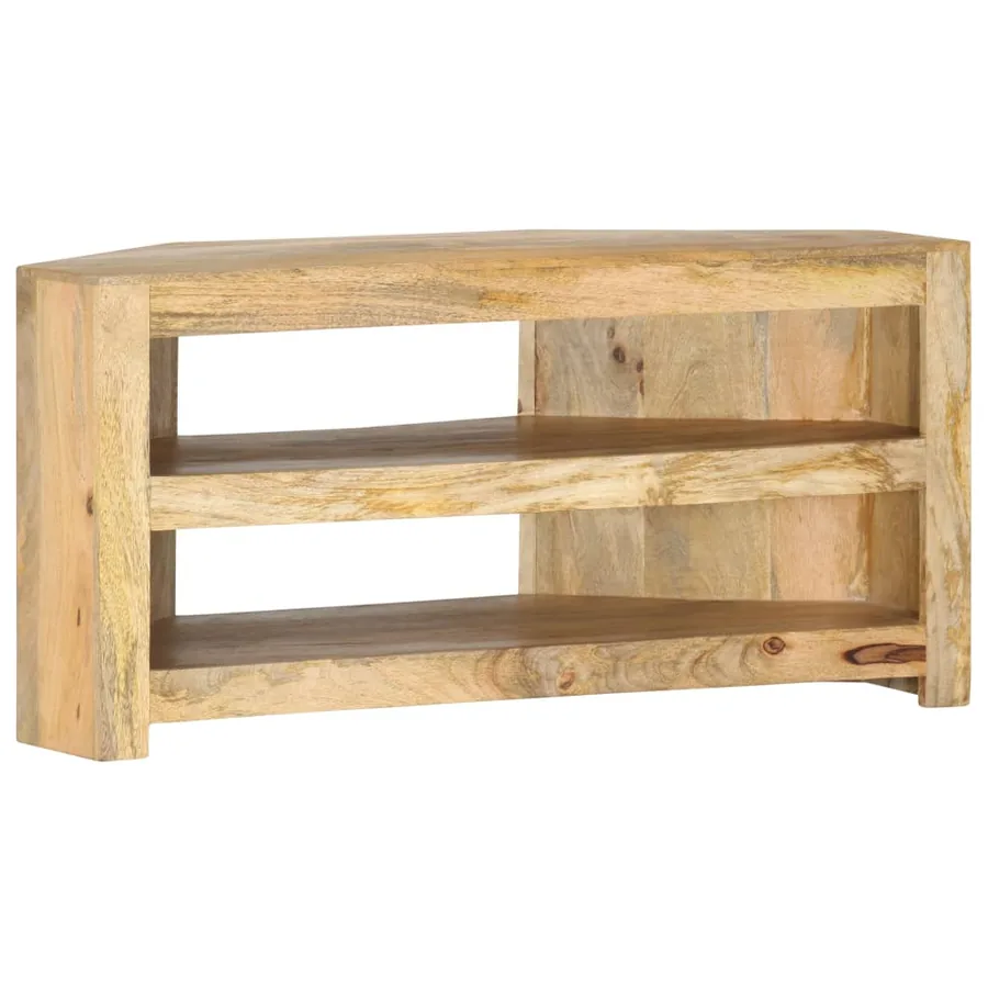 Meuble TV d'angle 90x45x45 cm Bois de manguier solide - 9