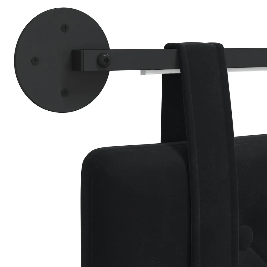 Tête de lit suspendue Avec lumière LED Noir Velours - 10