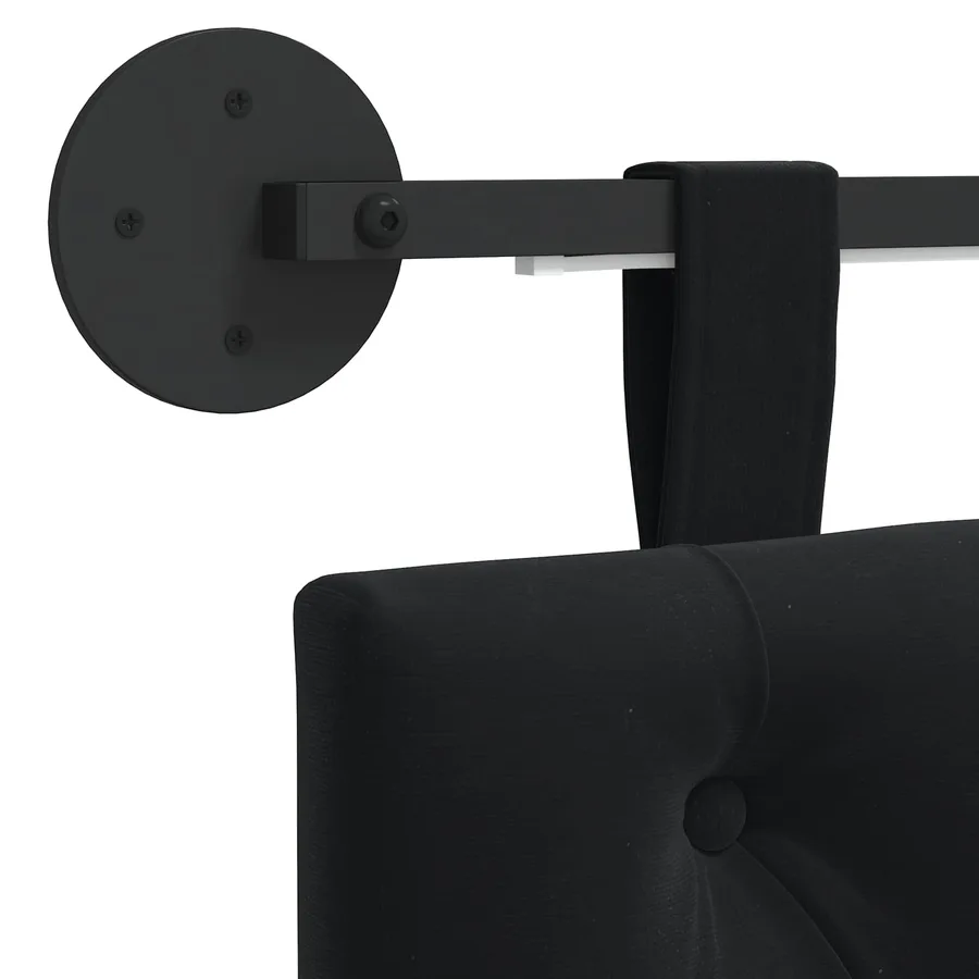 Tête de lit suspendue Avec lumière LED Noir Velours - 8