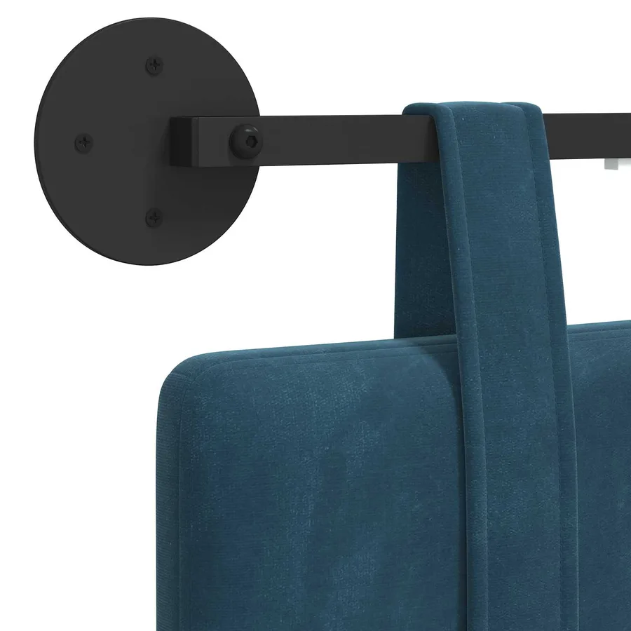 Tête de lit suspendue Avec lumière LED Bleu Velours - 10