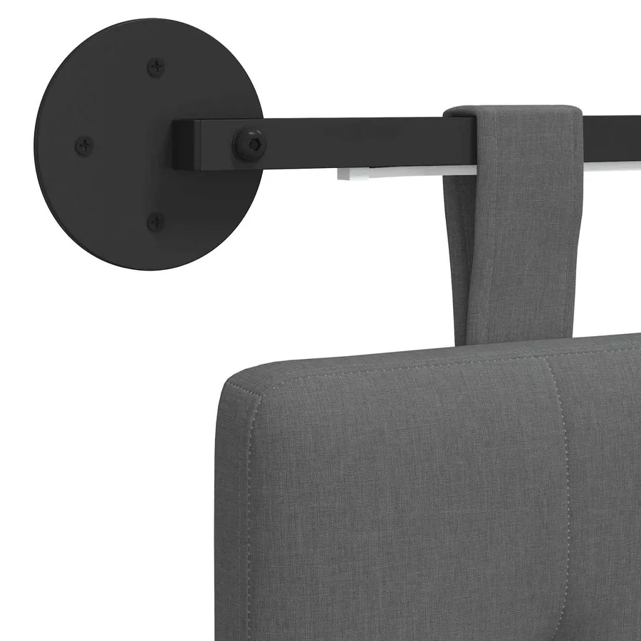 Tête de lit suspendue Avec lumière LED Gris foncé Tissu - 10