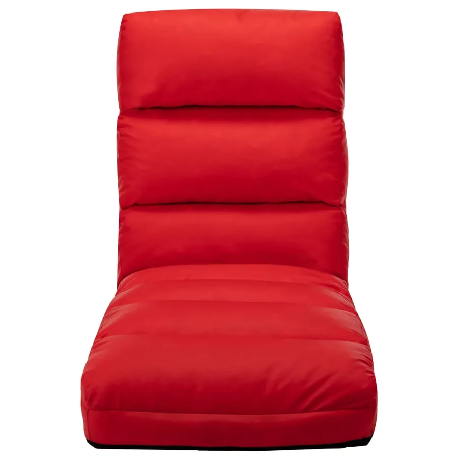 Chaise pliable de sol Rouge Similicuir - 2