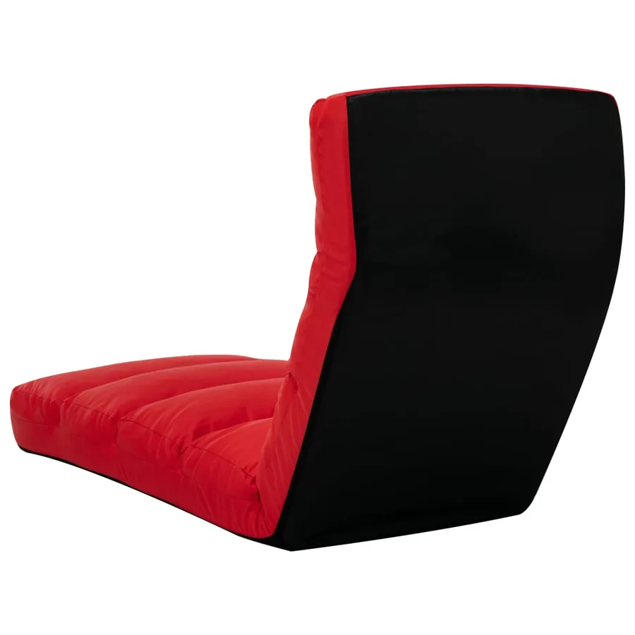 Chaise pliable de sol Rouge Similicuir - 4
