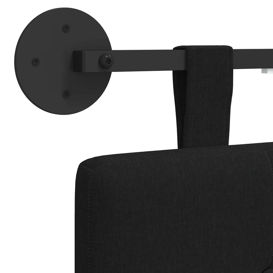 Tête de lit suspendue Avec lumière LED Noir Tissu - 10