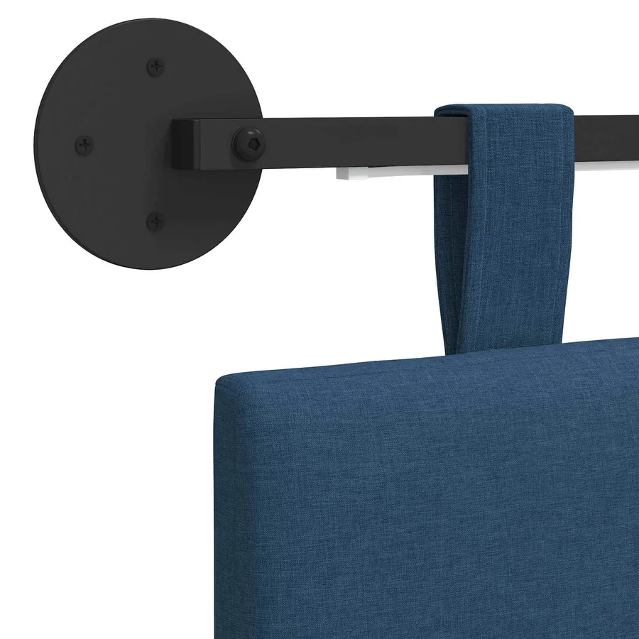 Tête de lit suspendue Avec lumière LED Bleu Tissu - 8