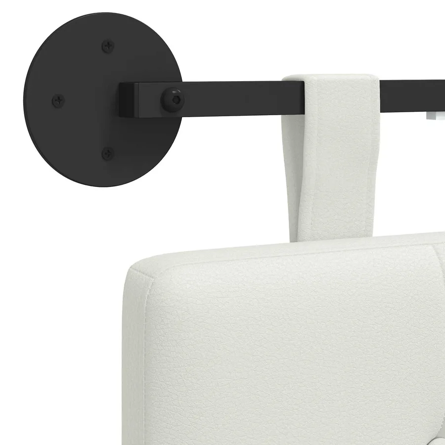 Tête de lit suspendue Avec lumière LED Blanc Simili cuir - 8