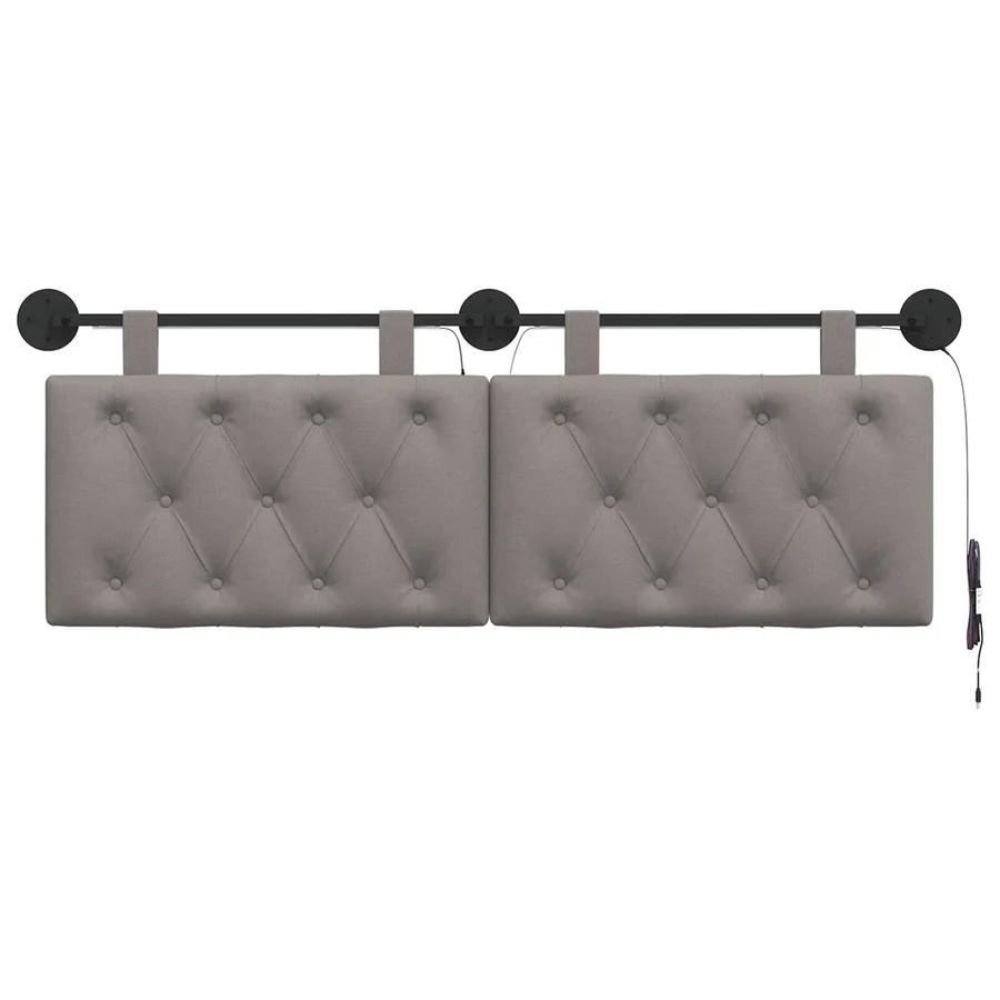 Tête de lit suspendue Avec lumière LED Taupe Tissu - 6