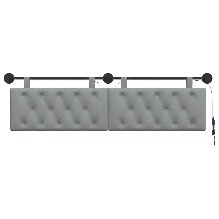 Tête de lit suspendue Avec lumière LED Gris clair Tissu - 6