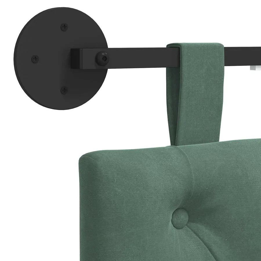 Tête de lit suspendue Avec lumière LED Vert Mer Velours - 8