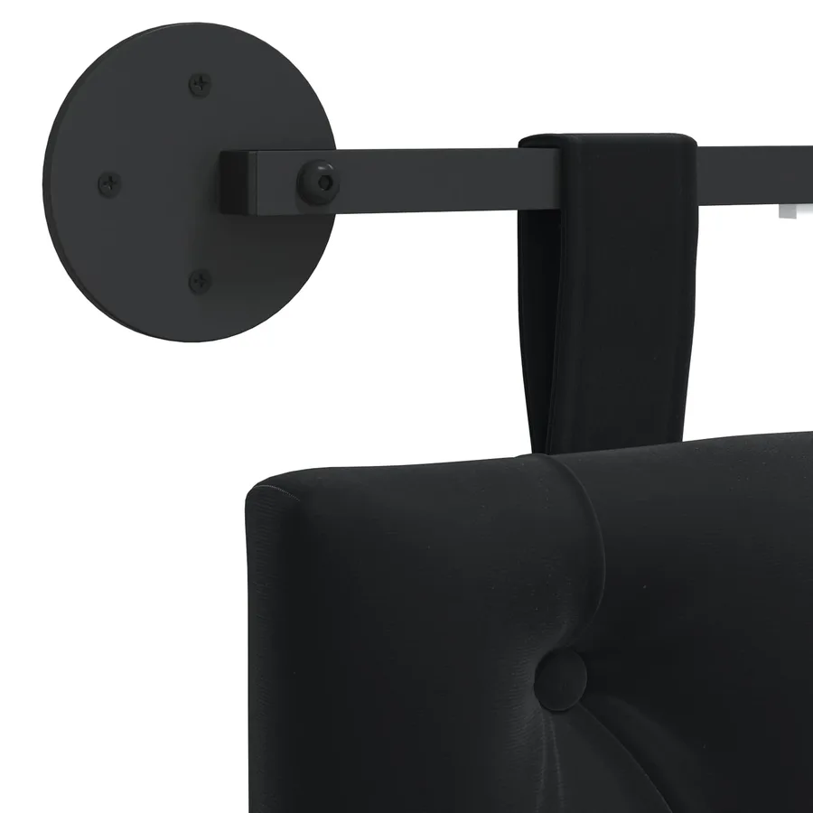 Tête de lit suspendue Avec lumière LED Noir Velours - 8
