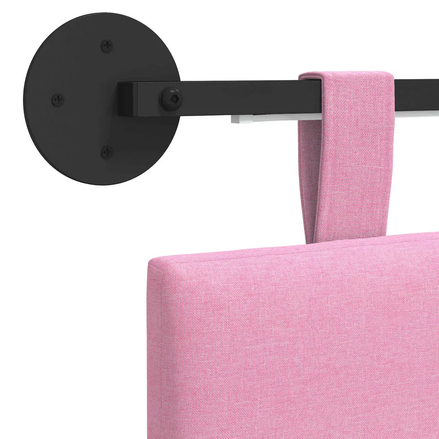 Tête de lit suspendue Avec lumière LED Rose Tissu - 8