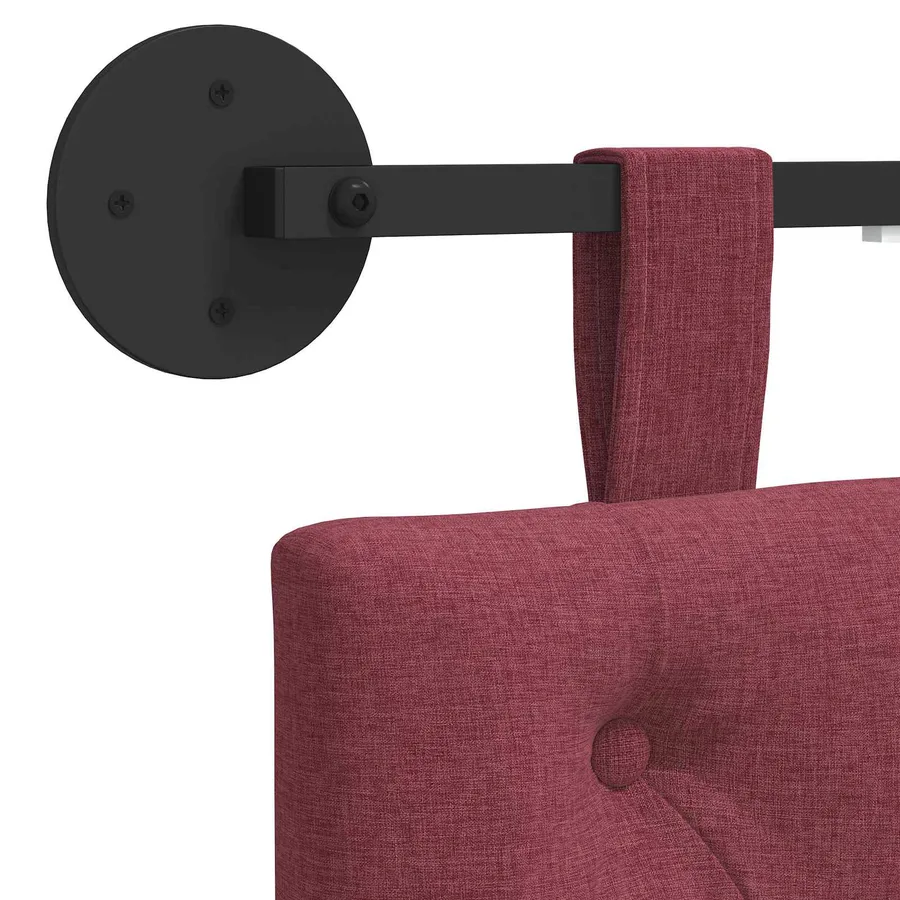 Tête de lit suspendue Avec lumière LED Bordeaux Tissu - 10