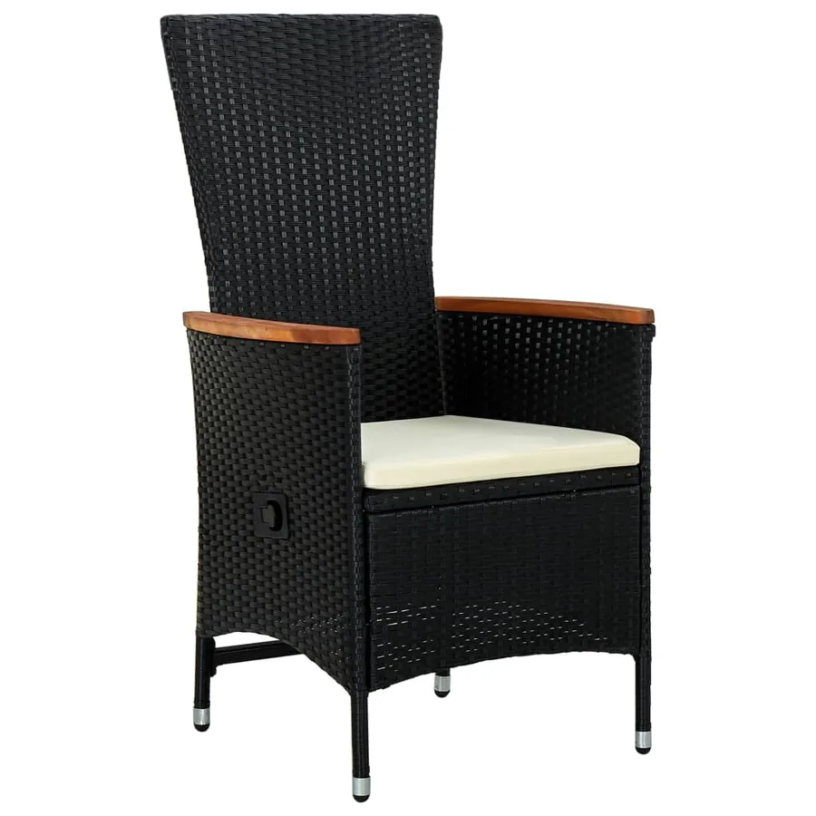 Ensemble à manger de jardin avec coussins 7 pcs Noir - 3