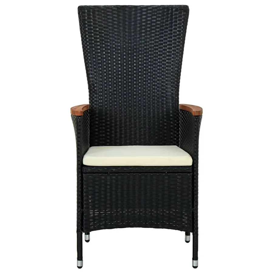 Ensemble à manger de jardin avec coussins 7 pcs Noir - 4