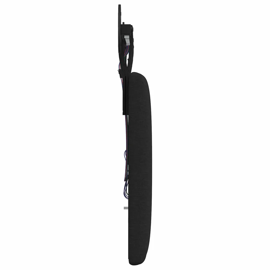 Tête de lit suspendue Avec lumière LED Noir Tissu - 7