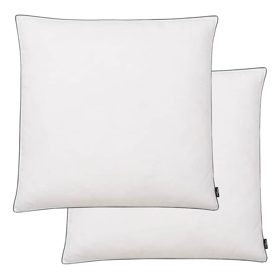 Oreiller lot de 2 Remplissage de duvet 80 x 80 cm Blanc