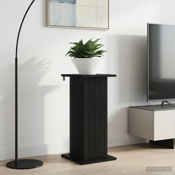 Support de Plante Noir 30,5 x 30 x 60,5 cm Bois d'ingénierie