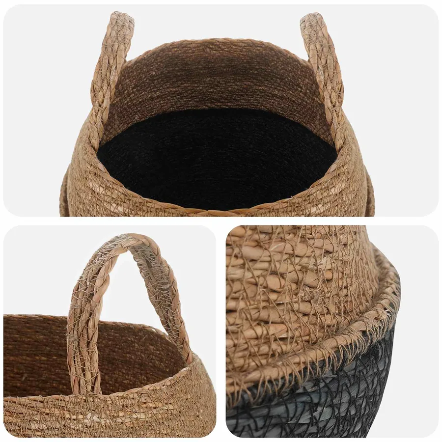 Pot de plante avec poignées 2 pcs Noir Ø 32 x 32 cm - 3