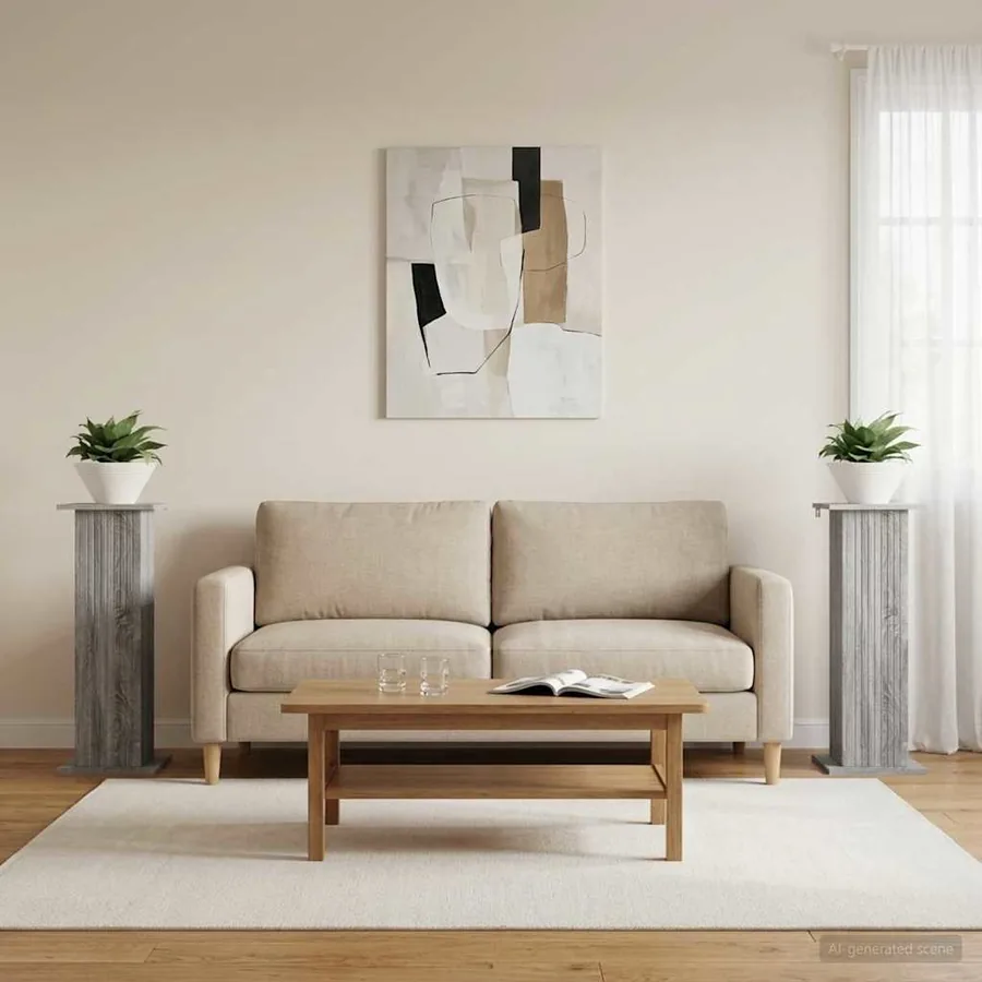 Support de Plante 2 pcs Sonoma gris 30,5 x 30 x 80,5 cm