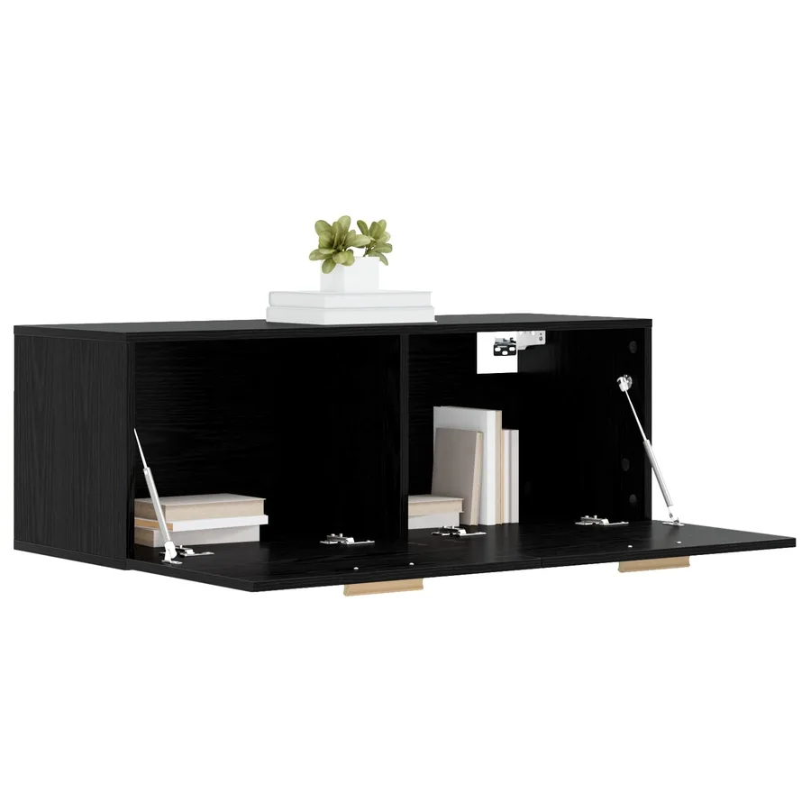 Meuble mural Chêne noir 100 x 36,5 x 35 cm Bois d'ingénierie - 2