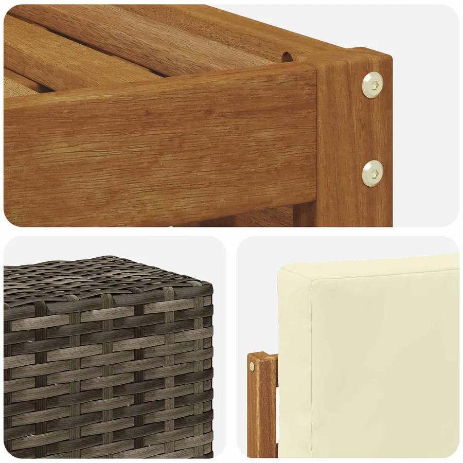 Ensemble de canapé d'angle avec coussin 6 pcs Naturel et Crème - 6