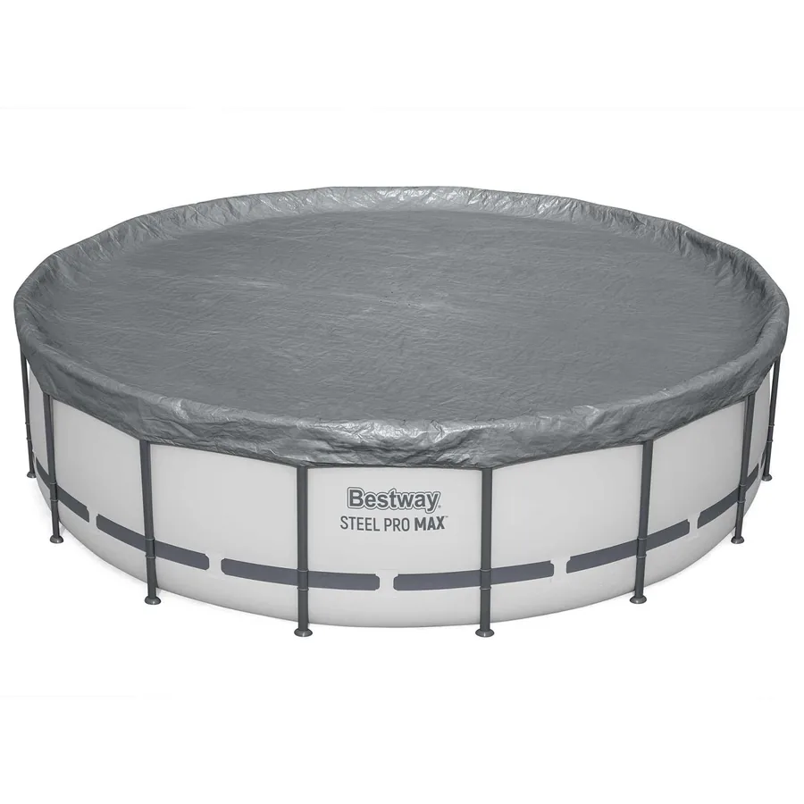 Bestway Couverture de piscine 1 Ø6,71 m Rond Polyester Gris for